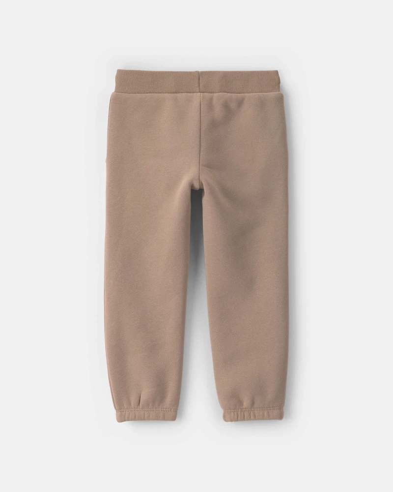 Toddler Girl Fleece Joggers - Brown