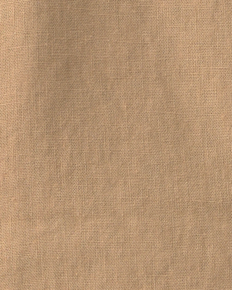 Baby Boy Linen Short-Sleeve Button-Down Shirt - Khaki