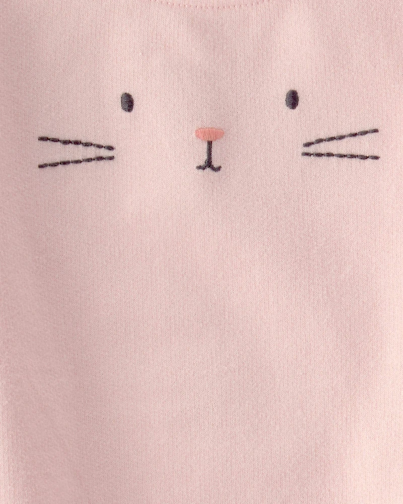 Baby Girl Bunny Bubble Romper & Hat Set - Pink