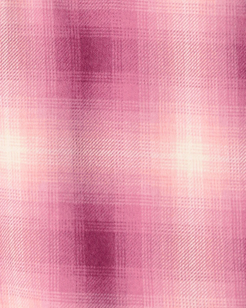 Toddler Girl Plaid Long-Sleeve Top - Pink