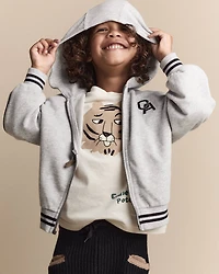 Toddler Boy Zip-Up Hoodie - Heather Grey