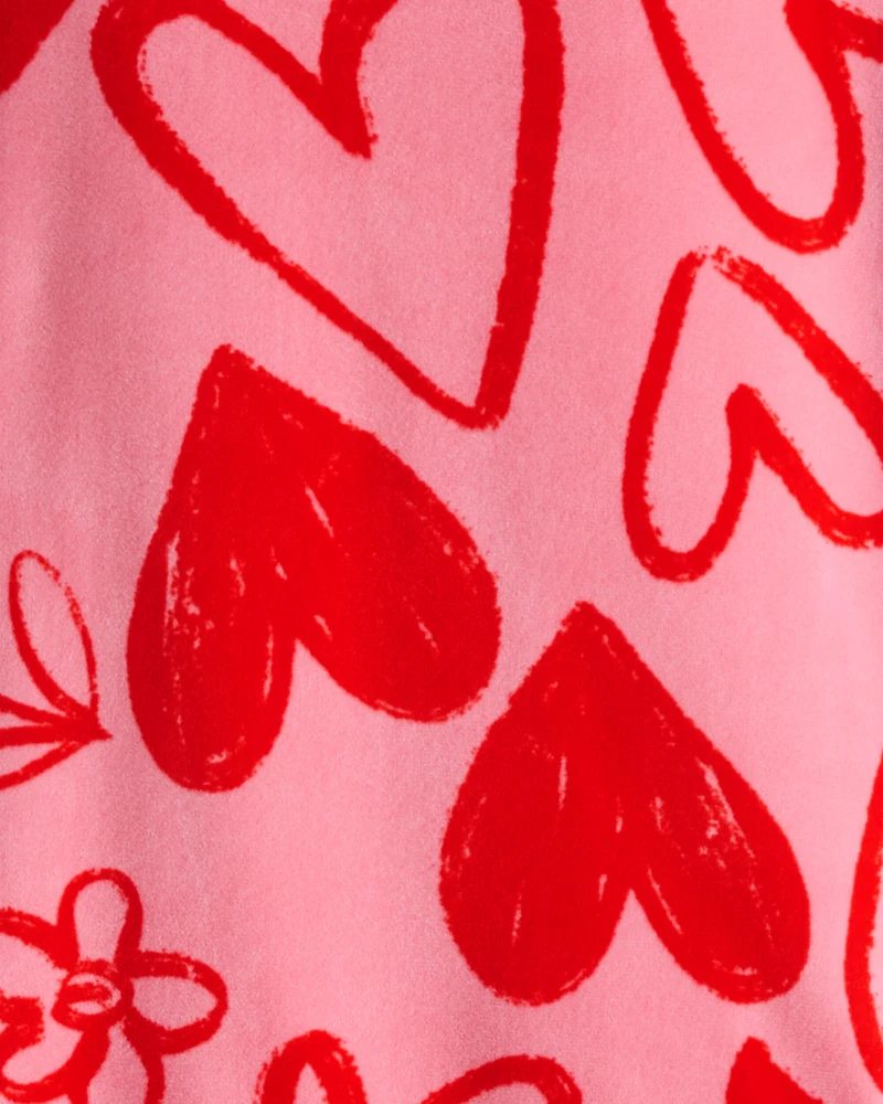 Girls Heart DreamPlush Snug Fit 2-Piece Pajamas - Red/Pink