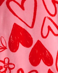 Girls Heart DreamPlush Snug Fit 2-Piece Pajamas - Red/Pink