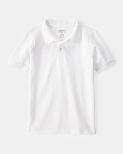Boys Piqué Polo Shirt - White