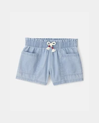 Toddler Girl Chambray Shorts - Blue