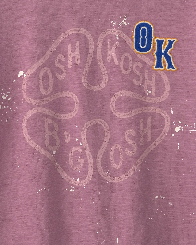 Girls 'OshKosh' Graphic Tee - Purple