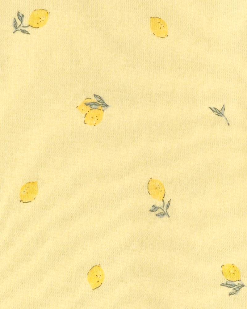 Toddler Lemon 100% Cotton Snug Fit 1-Piece Pajama Set - Yellow