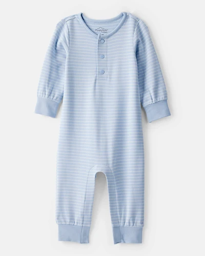 Baby Boy PurelySoft Long-Sleeve Jumpsuit - Blue