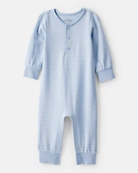 Baby Boy PurelySoft Long-Sleeve Jumpsuit - Blue
