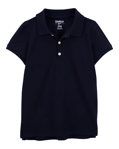 Girls Piqué Polo Shirt - Navy