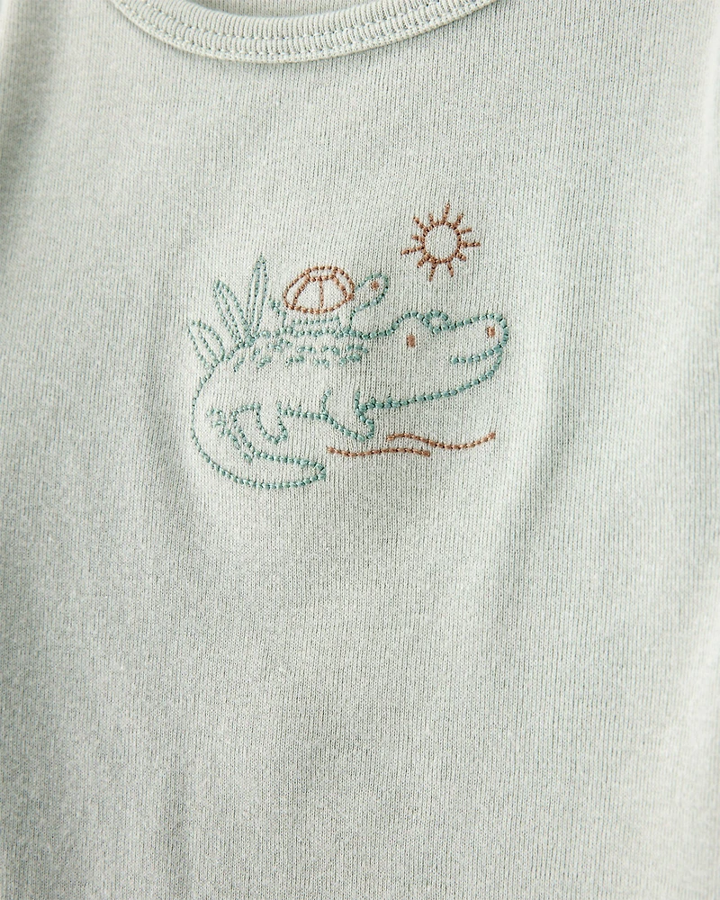 Baby 4-Piece Alligator Outfit Set - Green