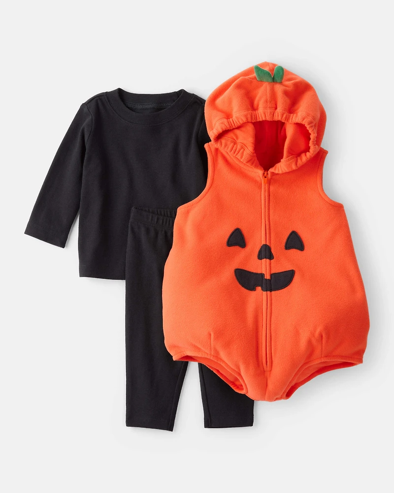 Baby 3-Piece Pumpkin Halloween Costume - Orange/Black
