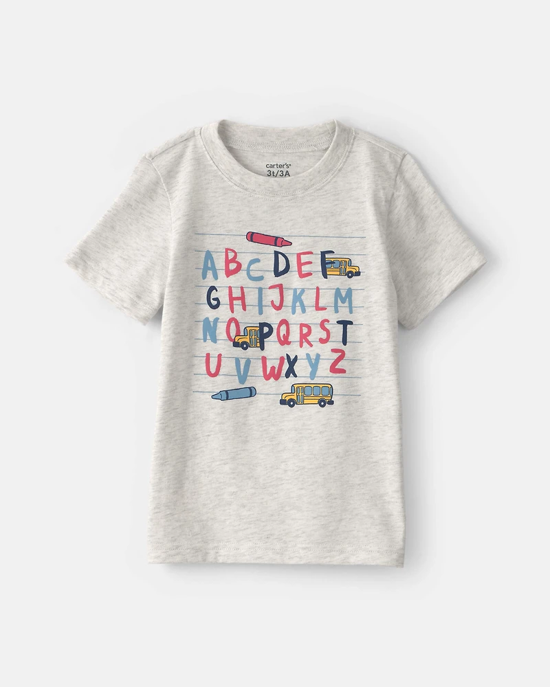Toddler Boy 'ABC' Alphabet Graphic Tee - Cream