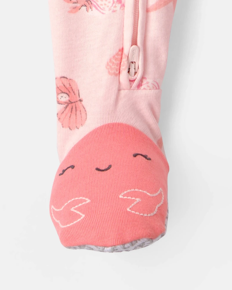 Baby Girl Seashell 100% Cotton Snug Fit 1-Piece Pajama - Pink
