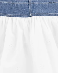 Toddler Denim Eyelet Jumper Dress