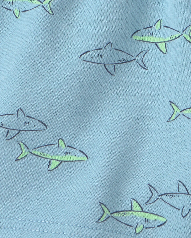 Toddler Boy 2-Piece Shark Top & Short Set - Blue
