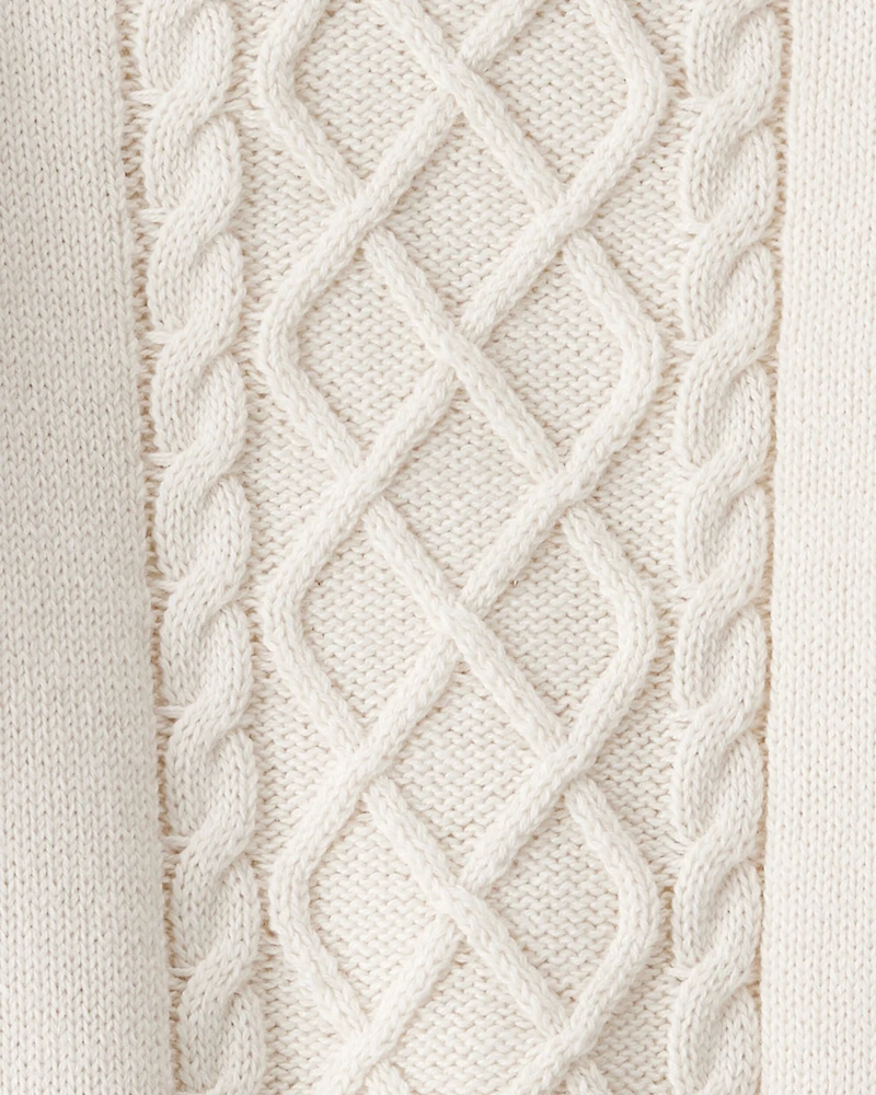 Baby Girl 3-Piece Cableknit Long-Sleeve Top & Skirt Set - Cream