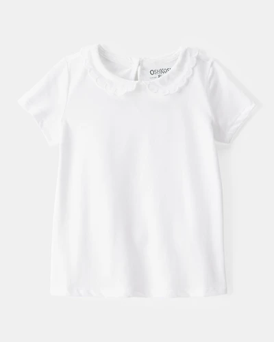 Toddler Scalloped Collar Short-Sleeve Top