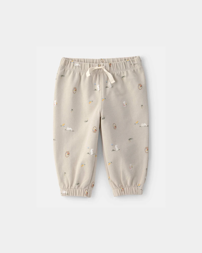 Baby 2-Piece Easter Bunny French Terry Tee & Pant Set - Cream