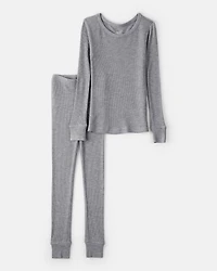 Toddler Boy PurelySoft Long-Sleeve 2-Piece Pajamas - Grey