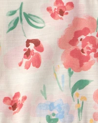 Toddler Girl 2-Piece Floral Top & Pant Set - White