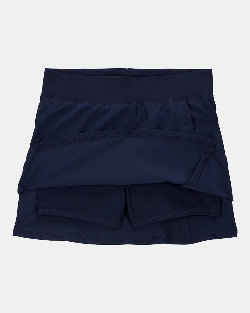 Kid 2-Pack Poplin Stretch Uniform Skorts - Navy