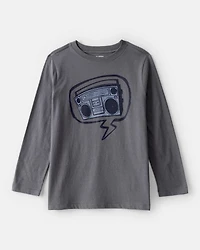 Boys Radio Long-Sleeve Graphic Tee - Grey