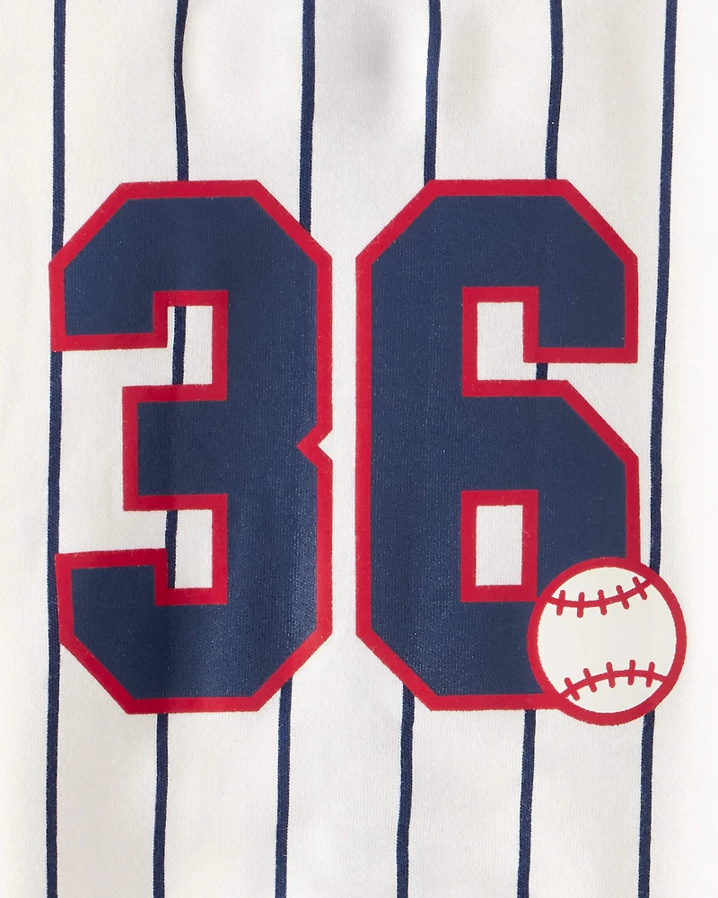 Baby Baseball Snap-Up Cotton Sleep & Play Pajamas