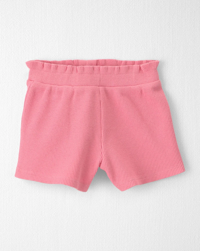 Baby Girl 2-Piece Organic Cotton Waffle Knit Top & Short Set