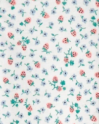 Toddler Girl Strawberry 100% Cotton Snug Fit 1-Piece Pajama Set