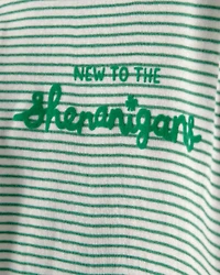 Baby St. Patrick's Day 2-Piece Striped Long-Sleeve Bodysuit & Pant Set - Green/White