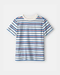 Kids Striped T-Shirt - Blue/Orange/Ivory