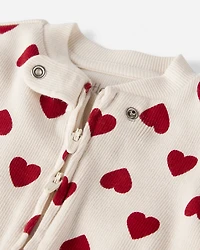 Baby Organic Cotton Sleep & Play Pajamas in Forever Hearts Print