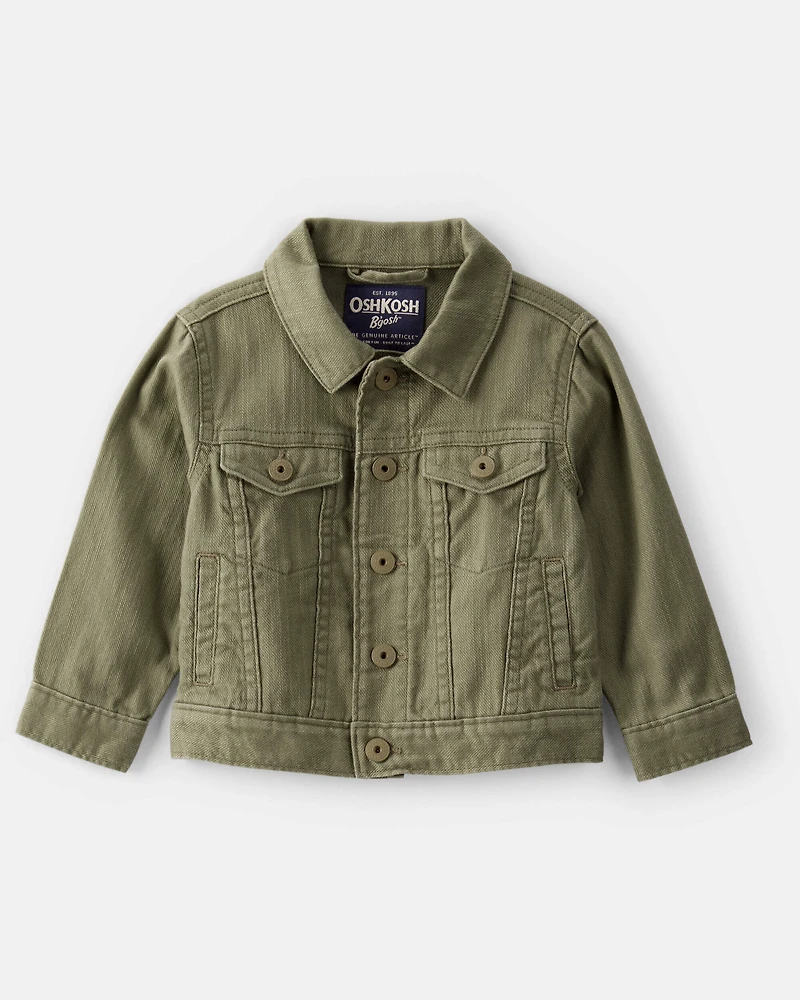 Baby Boy Long-Sleeve Denim Jacket - Green
