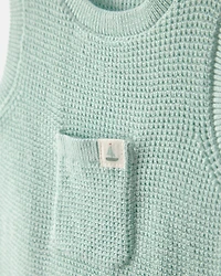 Baby Crochet Bubble Romper - Green