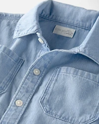 Toddler Boy Organic Cotton Chambray Button-Down Top