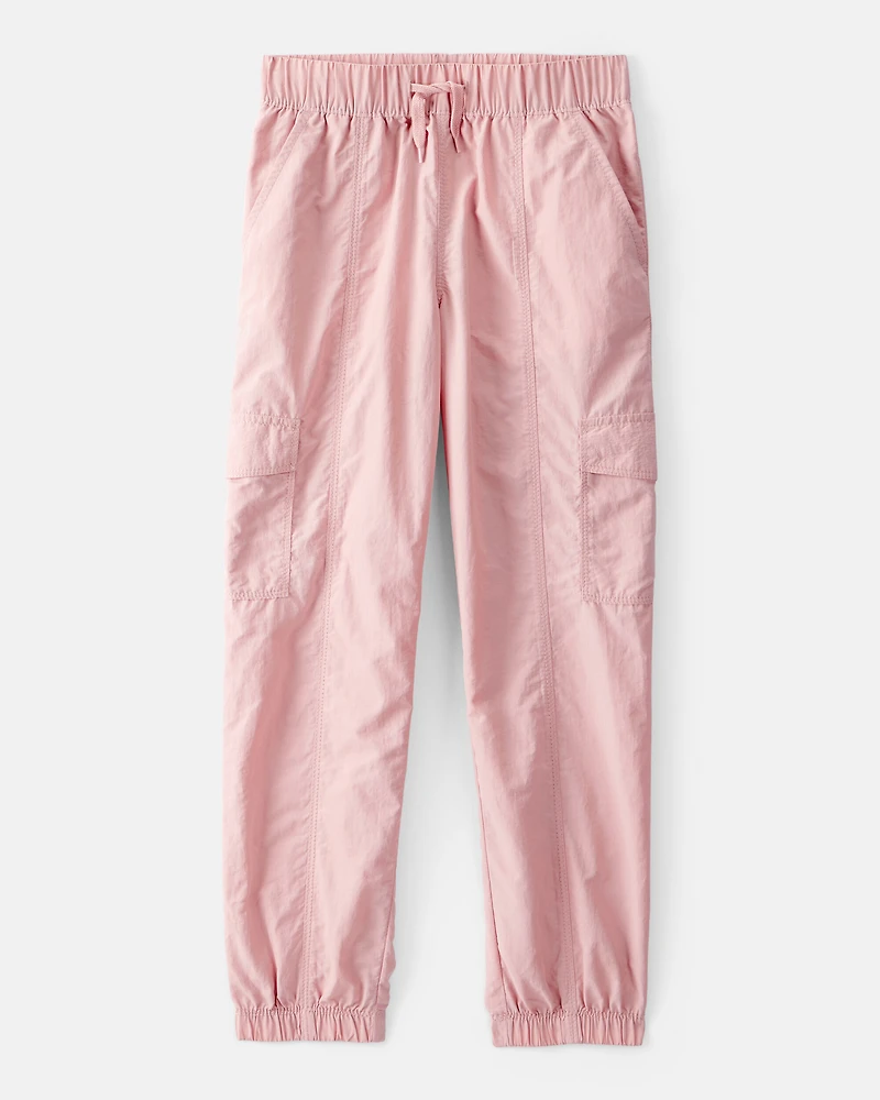 Girls Woven Cargo Joggers - Pink