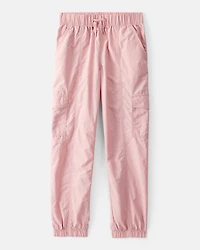 Girls Woven Cargo Joggers - Pink