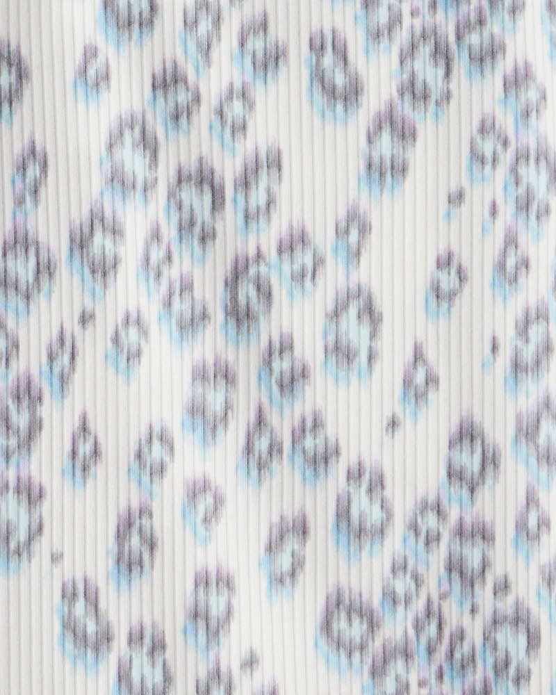 Girls Cheetah Active Rib Long-Sleeve Top