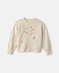 Toddler Girl 'OshKosh' French Terry Pullover Sweatshirt - Cream