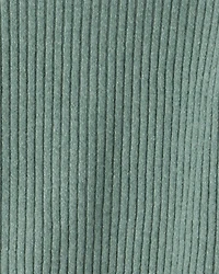 Girls Ribbed Sweater Knit Hoodie - Green