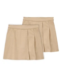 Kid 2-Pack Ponte Knit Uniform Skirts - Khaki