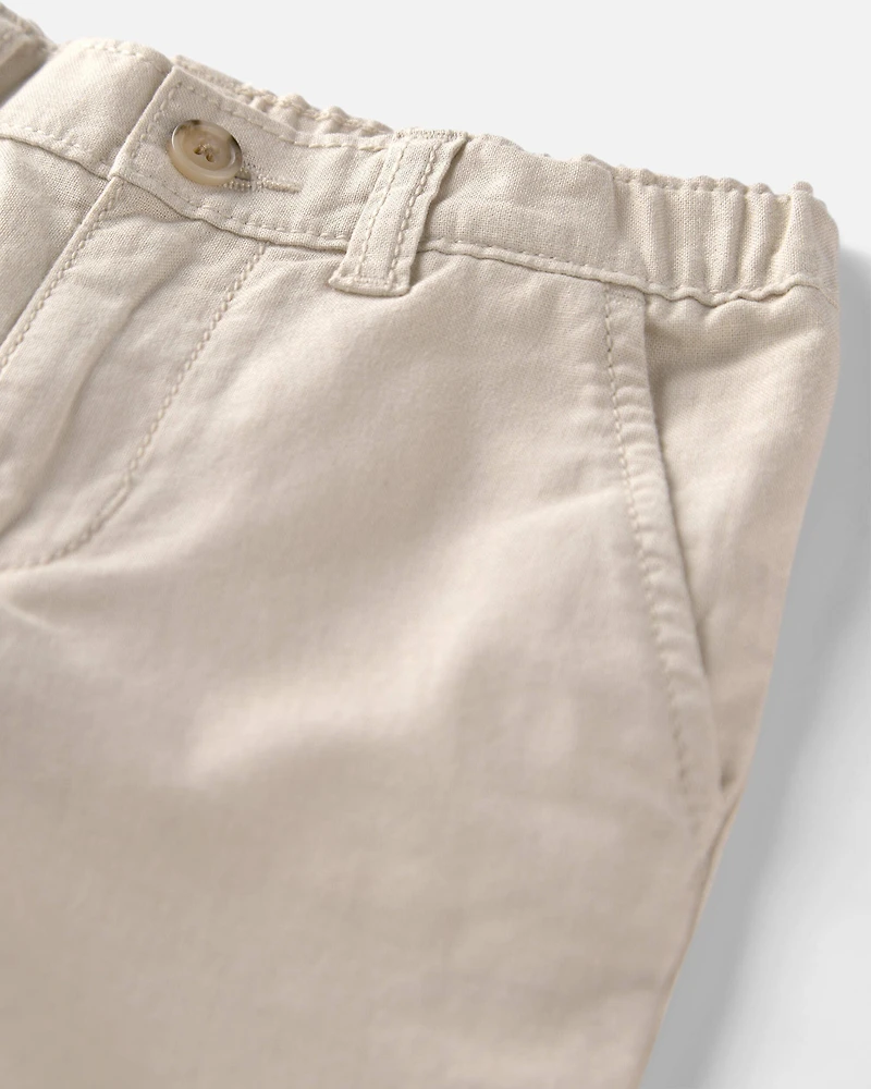 Toddler Boy Linen Pants Made with Organic Cotton