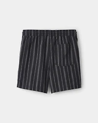 Boys 2-Piece Striped Button-Down Shirt & Short Set - Black