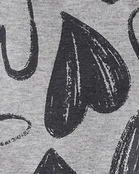 Baby Girl Heart Pull-On Flare Stretch Rib Leggings - Grey