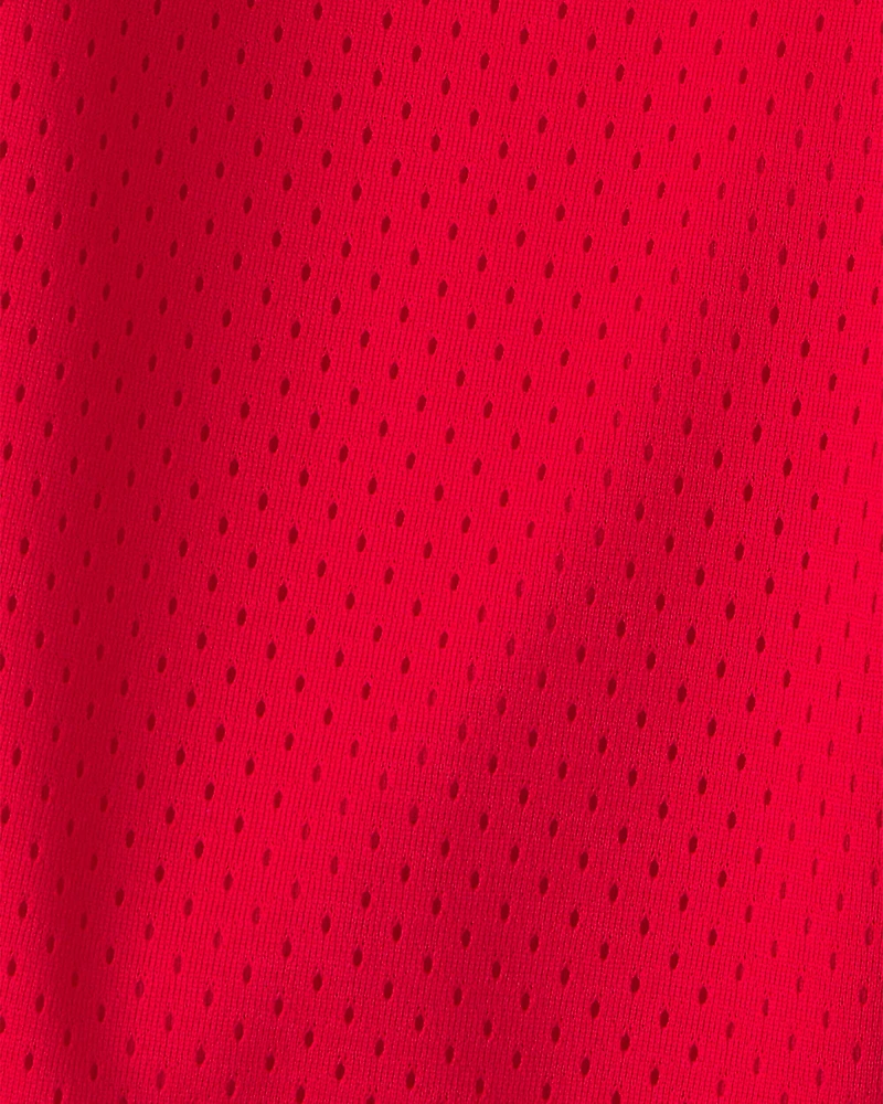 Boys Striped Mesh Active Shorts - Red