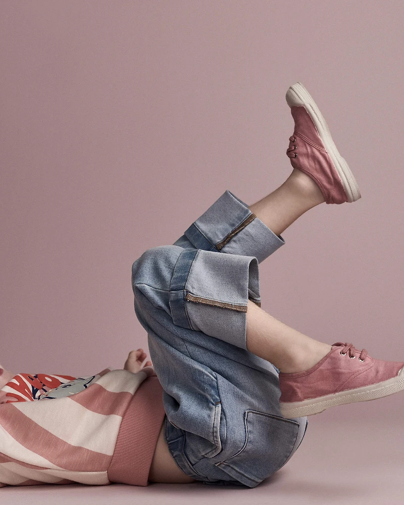 Toddler Cuffed Pant in Denim - Blue