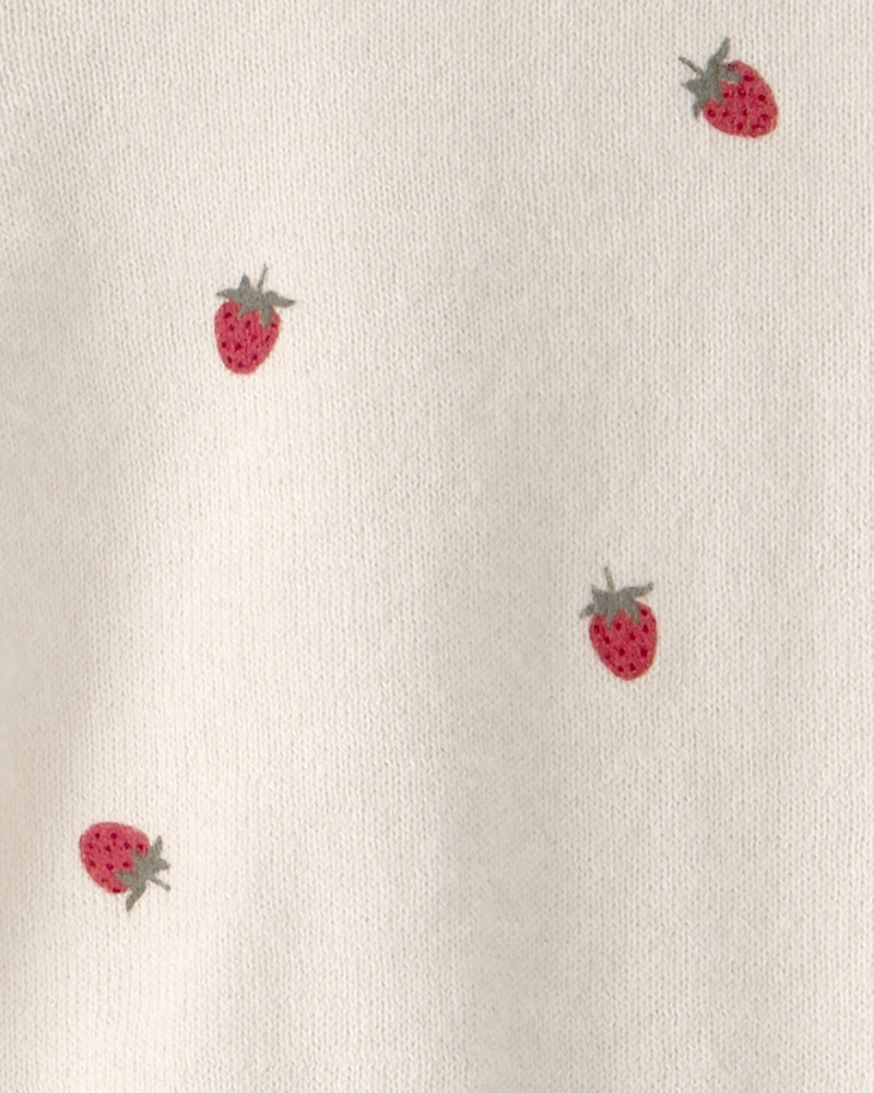 Baby Girl 2-Piece Organic Cotton Sweater Set in Berry Print
