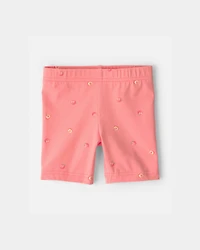 Toddler Girl Peach Bike Shorts - Coral