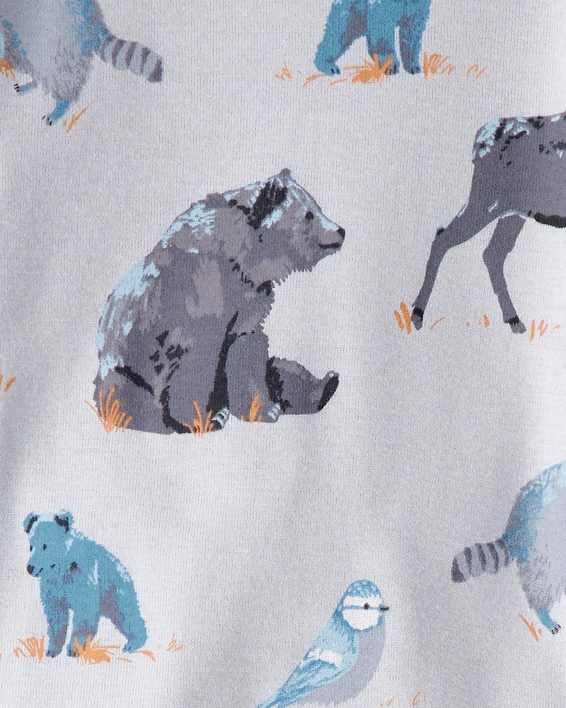 Baby Organic Cotton Pajamas in Midnight Forest Print